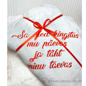 Luksuslik pleed "Sa oled kingitus mu päevas ja täht minu taevas"