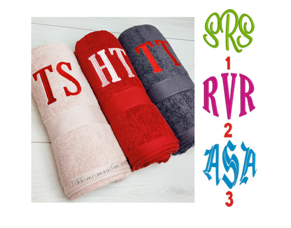 Initsiaalid käterätikul (6 erinevat disaini)