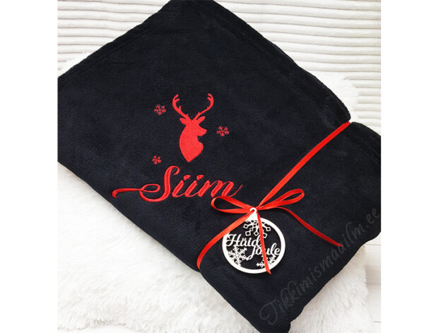 Pehme pleed jõulu tikandiga 130x170 cm (6 erinevat disaini)