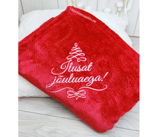 Punane pleed (130x170cm) "Ilusat jõuluaega"