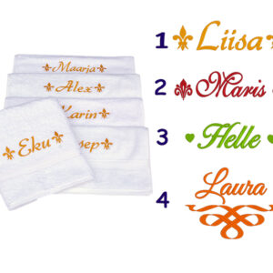 Saunalina nime ja kaunistusega (8 erinevat disaini)