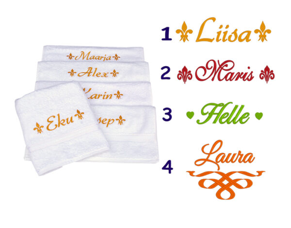 Saunalina nime ja kaunistusega (8 erinevat disaini)