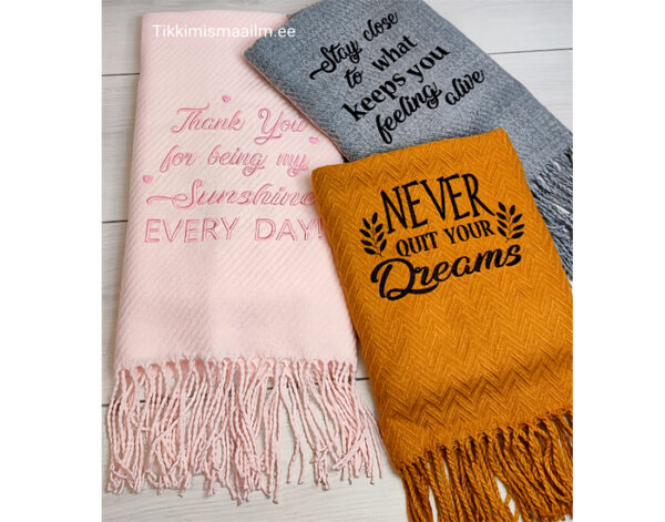 Sõnumiga sall (8 erinevat disaini)