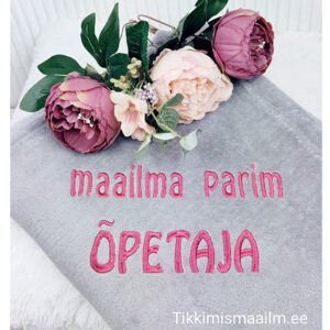 Nime või kirjaga pleed 140x200 cm (roosa või hall pleed)