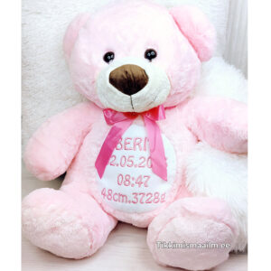 Suur karu sünniandmetega (karu suurus 44 cm) roosa