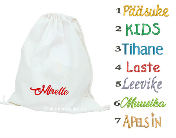 Nimega sussikott (puuvillane) 28 erinevat kirjastiili